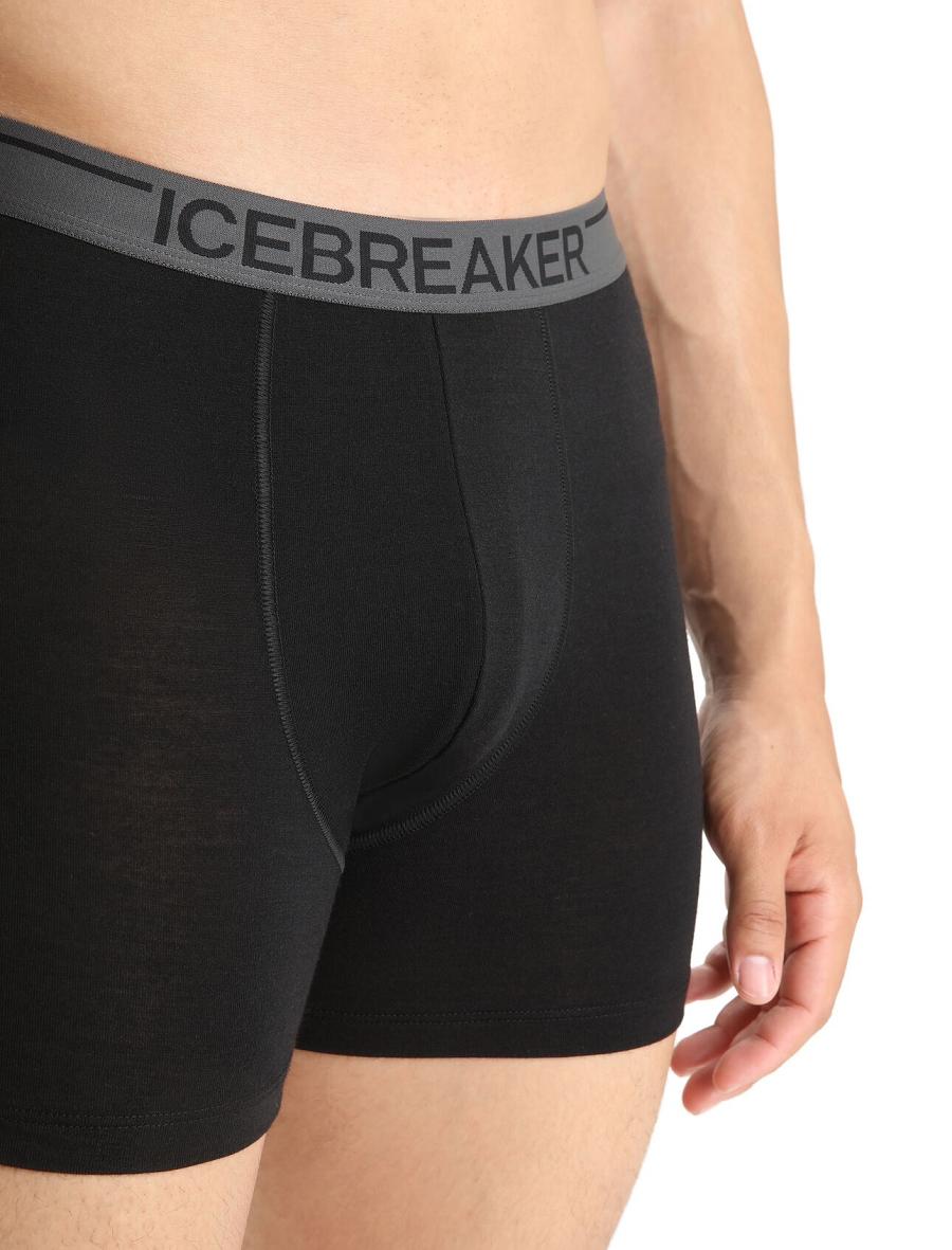 Icebreaker Merino Anatomica Boxers 3 Pack Férfi Fehérnemű Fekete | HU 1281OKIR